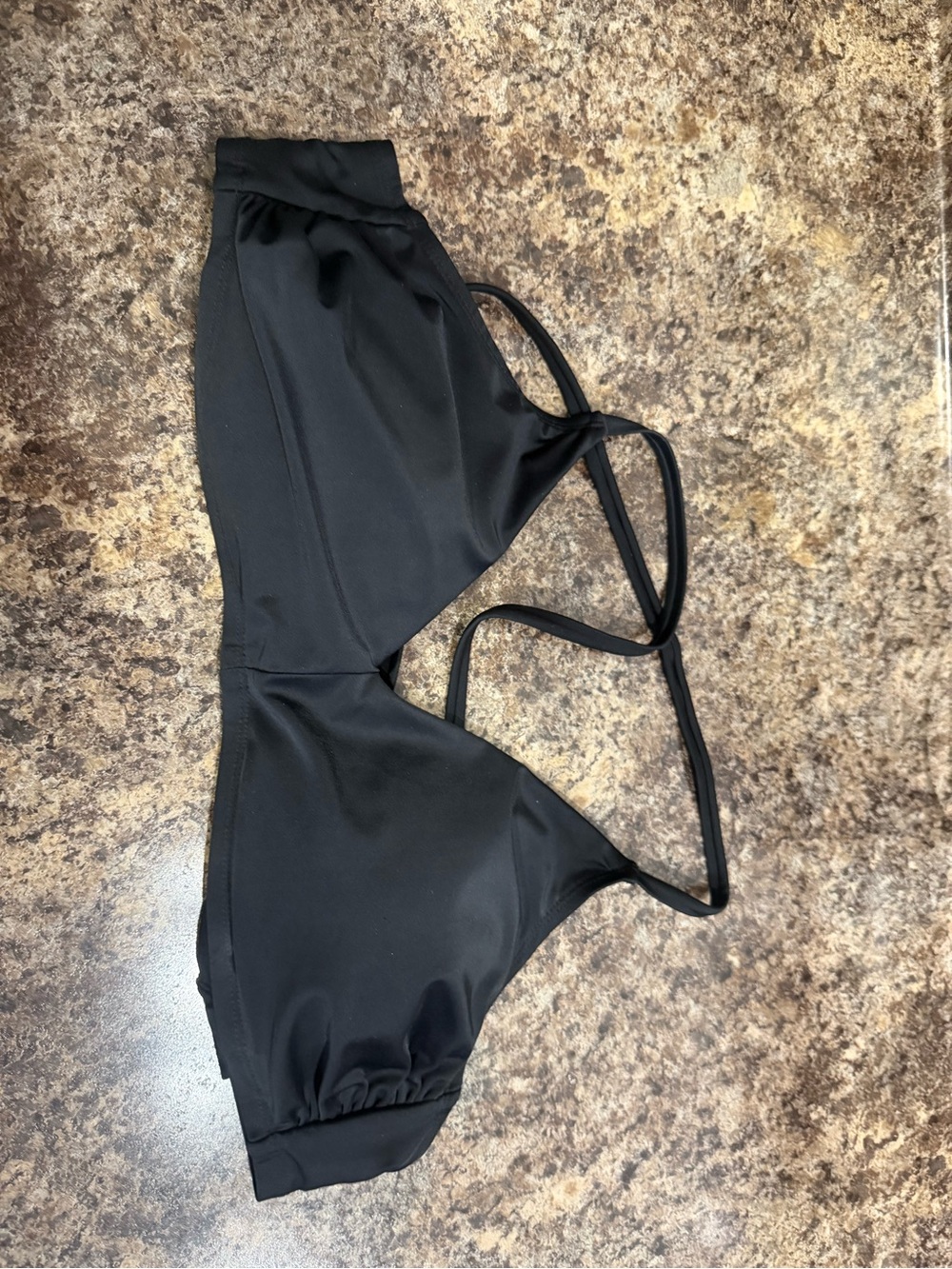 Time and Tru Black Double-Strap Bralette 1x (16W-18W) swim top